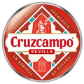 Cruzcampo Sevilla beer logo with red and white design