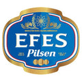EFES Pilsen beer label with blue and gold design