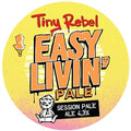 Tiny Rebel Easy Livin' Pale Ale label with a yellow background