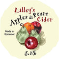 Lilley's Apples & Pears Cider label with apples and pears illustration on a beige background
