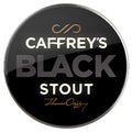 Caffrey's Black Stout label on a black background