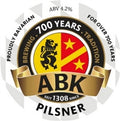ABK Pilsner logo celebrating 700 years of brewing tradition