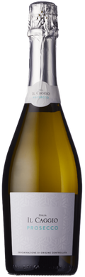 Bottle of Il Caggio Prosecco on a white background