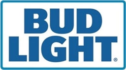 Bud Light logo in blue on a white background