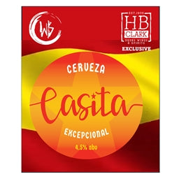 Label of Cerveza Casita with red and yellow design