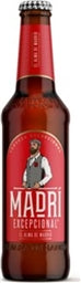 Bottle of Madri Exceptional beer with a red label and brand logo.