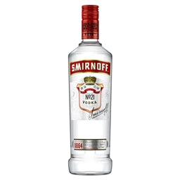 Smirnoff vodka bottle on a white background