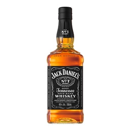 Jack Daniel's Tennessee Whiskey bottle on a white background
