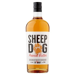 Bottle of Sheep dog Peanut Butter Whiskey on a white background
