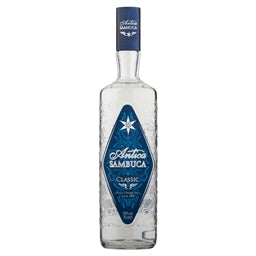 Bottle of Antica Sambuca Classic on a white background