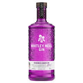 Purple bottle of Whitley Neill Rhubarb & Ginger Gin on a white background