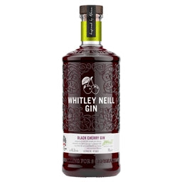 Bottle of Whitley Neill Black Cherry Gin on a white background