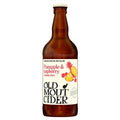 Bottle of Old Mout Cider with pineapple and raspberry illustration on a white background