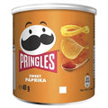 Pringles Sweet Paprika potato chip can with brand logo and packaging design.