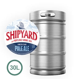 A 30L keg of Shipyard American Pale Ale